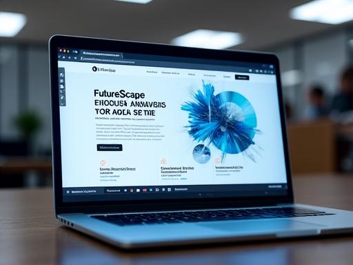 FutureScape Analytics website design on a laptop screen